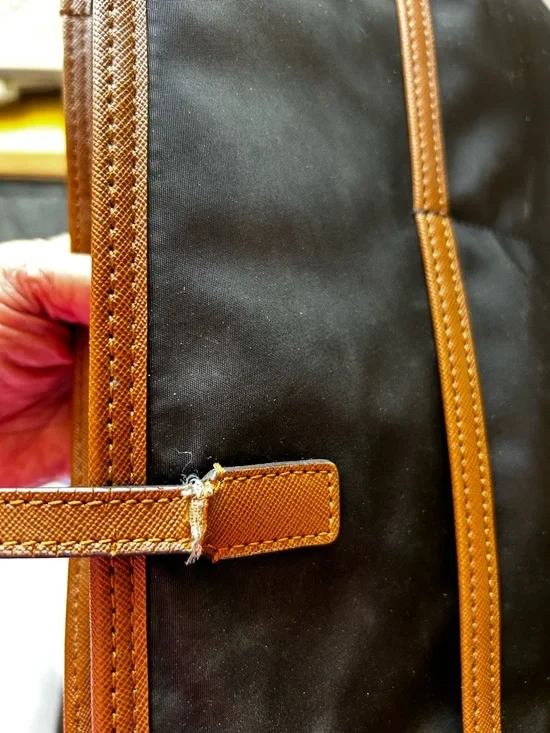 Michael Kors Black Tote with Brown Trim and Gold Logo - Picture 5 of 8